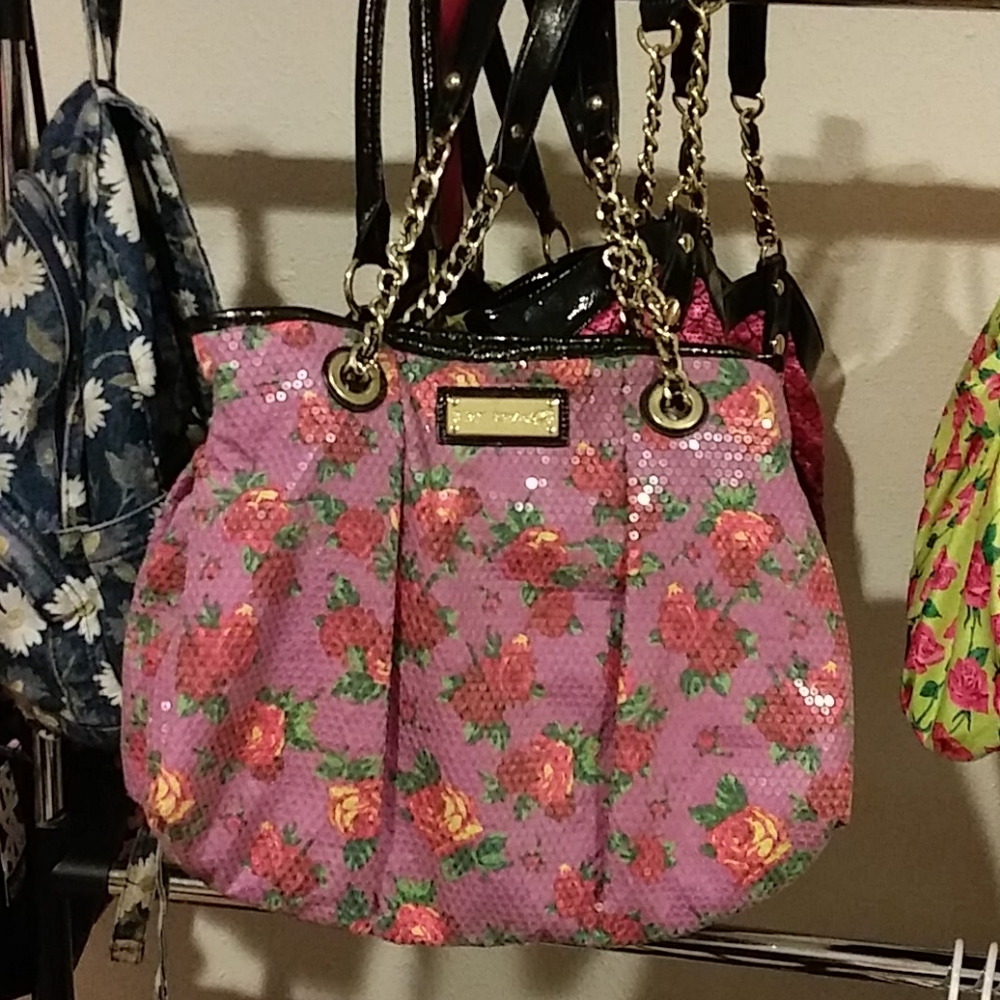 Authentic Rose Betsey Johnson purse handbag